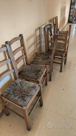 Sedie legno cattive condizioni 