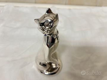 Soprammobile gatto argentato