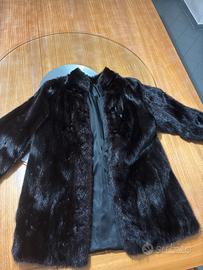 giacca vintage in vero visone scuro,marca Hermafur