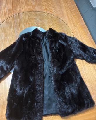 giacca vintage in vero visone scuro,marca Hermafur