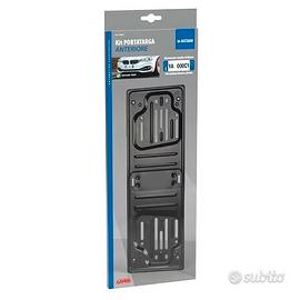 Portatarga Anteriore + Posteriore in Acciaio Nero