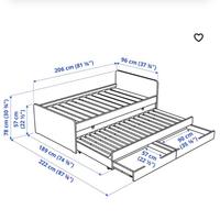 letto Slakt Ikea 200x90 secondo letto e 2 cassetti