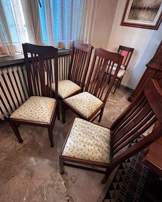 4 sedie in Legno Massello