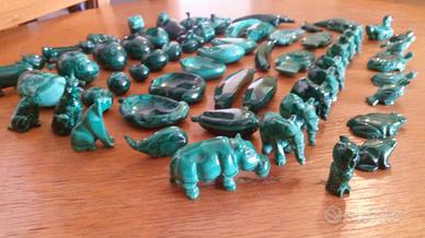 Statuette di malachite 