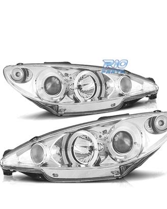FARI PEUGEOT 206 CONNETTORE H4 98-08 OCCHI ANGEL C