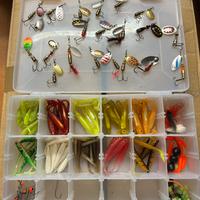 Lotto gomme e rotanti da pesca