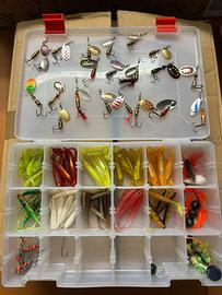 Lotto gomme e rotanti da pesca