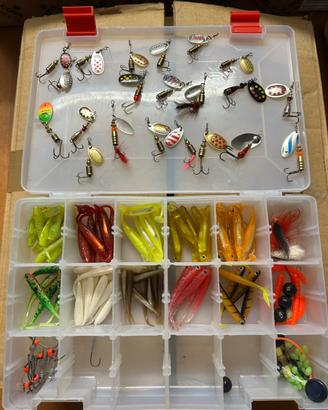 Lotto gomme e rotanti da pesca