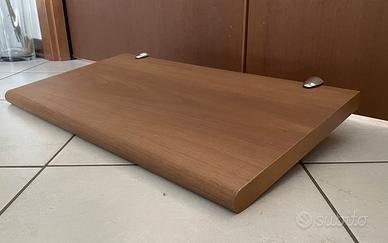 Mensola in Legno Pieno con Supporti Cromati