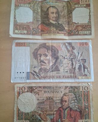 3 banconote francesi