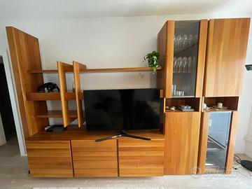 Mobile soggiorno legno massello noce nazionale