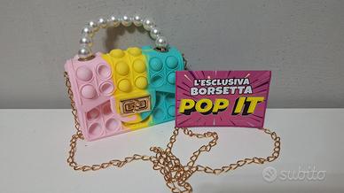 Borsa a tracolla Pop It silicone manico in perle