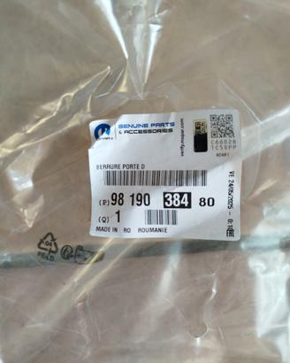 serratura porta  LATO PASSEGGERO C4 CACTUS 2020