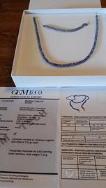 Collane  e bracciale in tanzanite e argento