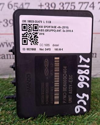 ABS KIA Sportage Serie 589203U420 589203U470 D4FD