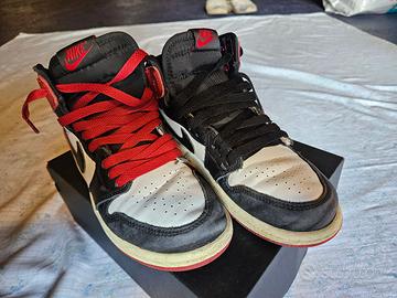 Scarpe Jordan 1 High Black Remaigint taglia 33,5