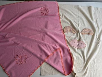 Set 2 coperte in pile per neonata come nuove