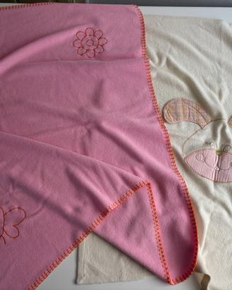 Set 2 coperte in pile per neonata come nuove
