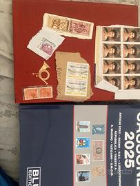1450 francobolli+ catalogo sassone 2025+ raccoglit