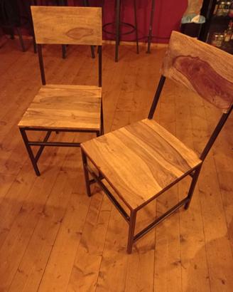 Sedie industrial in massello e ferro