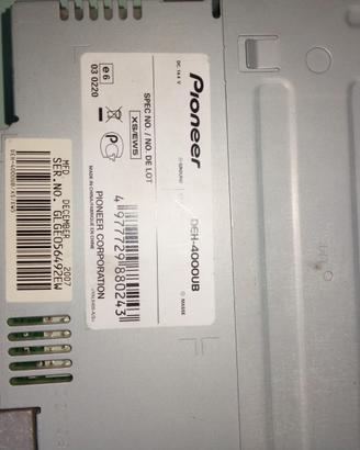 Autoradio PIONEER  DEH 4000 UB.