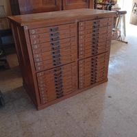 banco cassettiera vecchia tipografia 