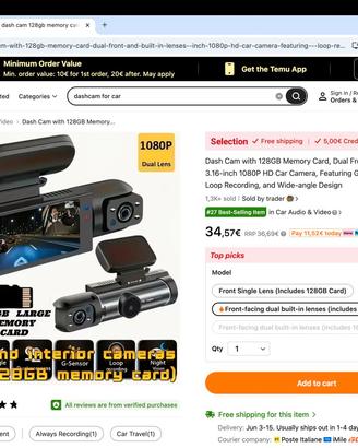 Dash cam Auto 64GB