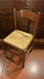 Sedie in Legno con seduta in paglia 