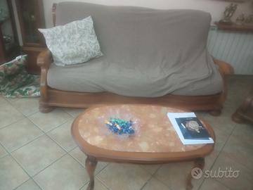 Divano letto in legno massiccio 