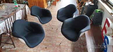 SEDIE STILE DESIGN EAMES DAR IMBOTTITE 4 POLTRONE