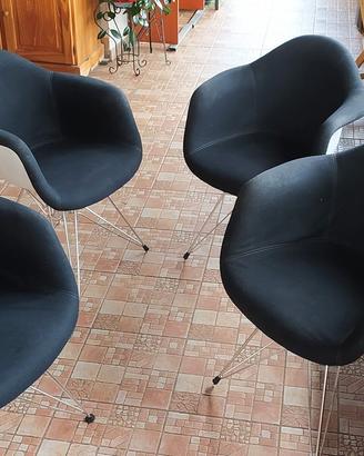 SEDIE STILE DESIGN EAMES DAR IMBOTTITE 4 POLTRONE