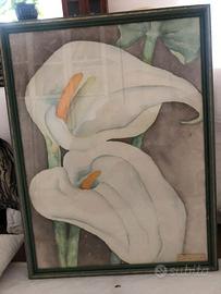 3Quadri acquerelli con Cornice FIORI