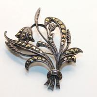 Stupenda spilla vintage argento marcasite