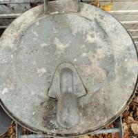 bidoni immondizia in metallo zincato vintage