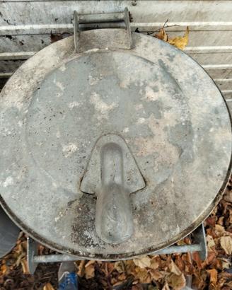 bidoni immondizia in metallo zincato vintage