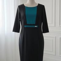 Tubino Carla Ferroni - Bicolore Nero/Ottanio - 3XL