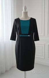 Tubino Carla Ferroni - Bicolore Nero/Ottanio - 3XL