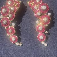 Orecchini in pro 750 brillanti e rubini