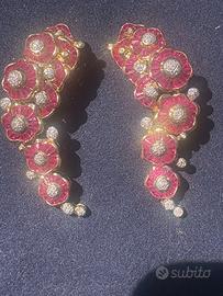 Orecchini in pro 750 brillanti e rubini
