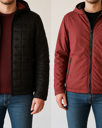 Piumino double face nero e bordeaux Guru S