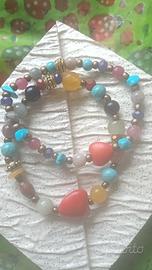 Bracciali elastico cuori rossi 