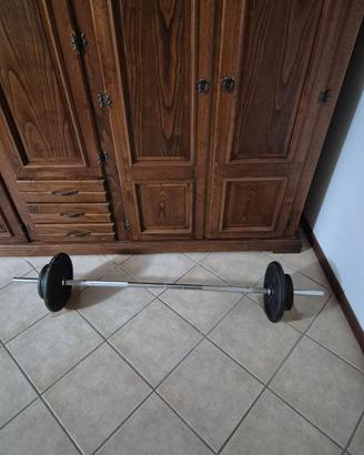 Bilancere 155cm dischi 2 da 10kg 6 da 2kg