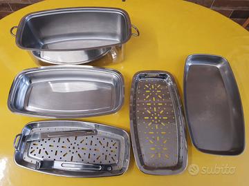 Pentola per arrosti con griglie e vassoietto