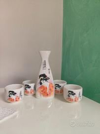 Set sake geisha kokeshi porcellana