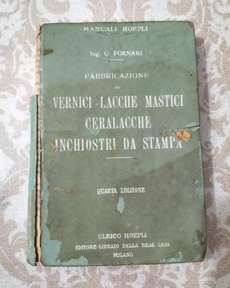 Libro Vernici-Lacche-Mastici Hoepli 