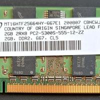 Memoria RAM 2GB PC2 PC3