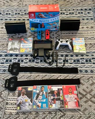 Nintendo switch + doppia base + 7 giochi+ accessor