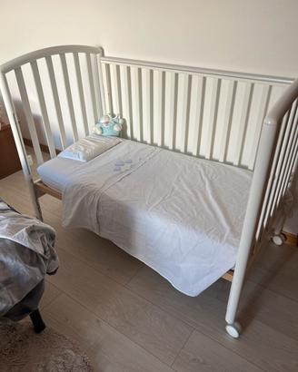 Lettino Pali bianco con materasso