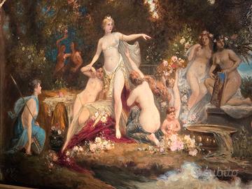 ANTICO DIPINTO FINE '800 "DIANA E CALLISTO"