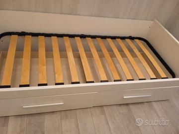 letto singolo GiEsseGi con 2 cassetti contenitori